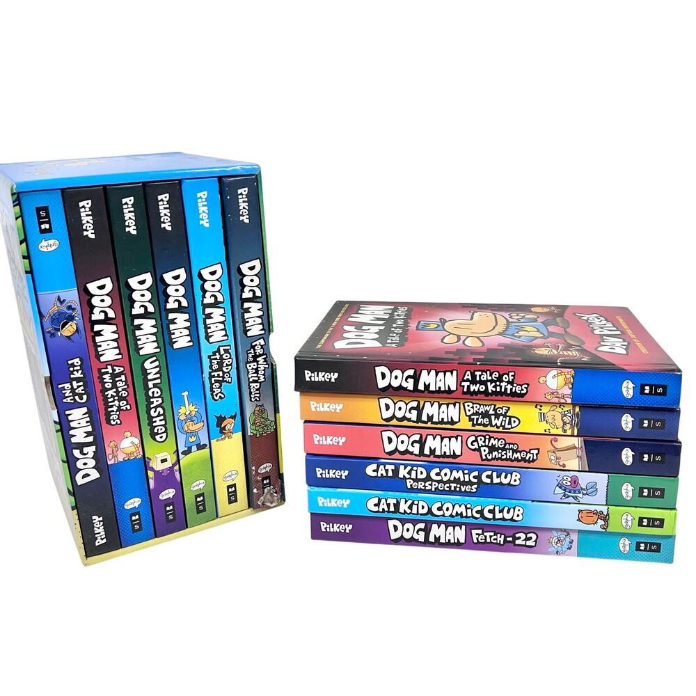 Dog Man & Cat Kid Comic Club Lot of 12 Dav Pilkey Hardcover Children's Books